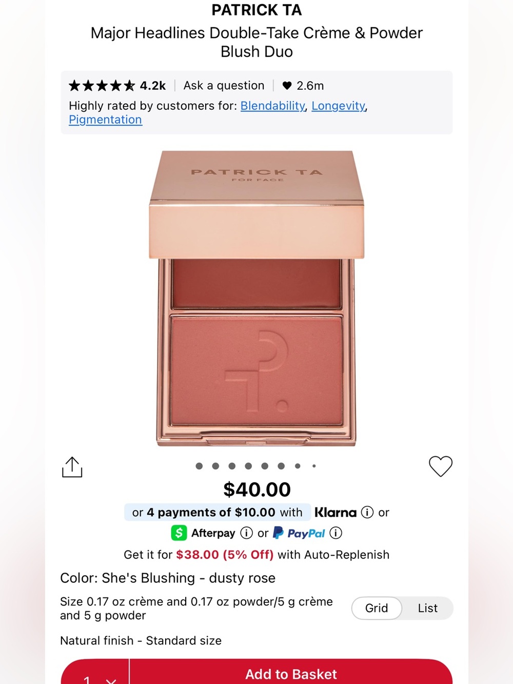 Patrick Ta blush duo in dusty rose and rose-gold